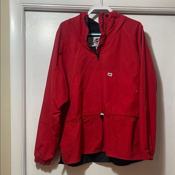 Other - Vintage added dimensions by Alpine, designs, Red Hooded Windbreaker Jacket